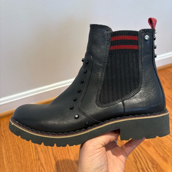 Pikolinos Vicar Black Leather Studded Ankle Boots Chelsea Biker Size 39 8.5 - 9 - Picture 5 of 12